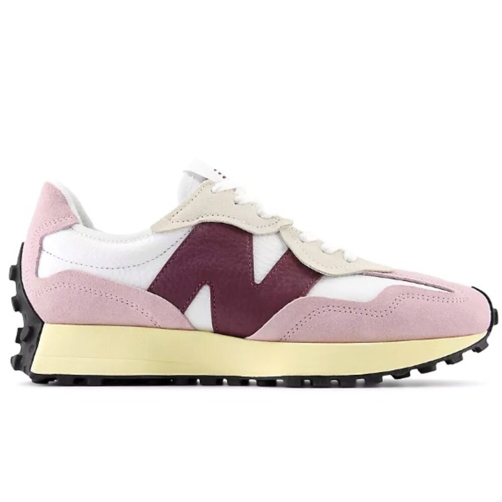 New Balance Women's White Pink and Maroon Retro Runners - Picture 3 of 10